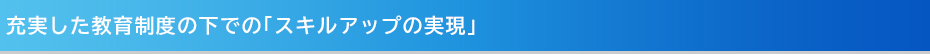 充実した教育制度の下での「スキルアップの実現」